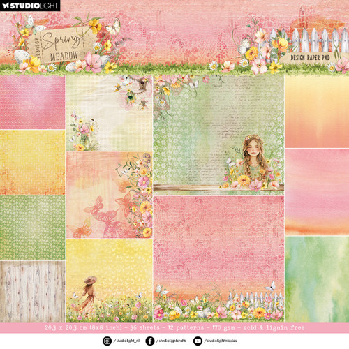 Studio Light Spring Meadow Designer Background Paper 36/Pkg-Nr. 270 Spring Meadow - 5A002LWP-1GNLW - 8713943156766