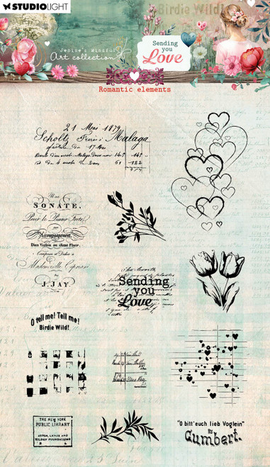Jenine's Mindful Art Sending You Love Clear Stamp-Nr. 799, Romantic Elements - 5A002LX3-1GNLH - 8713943158739