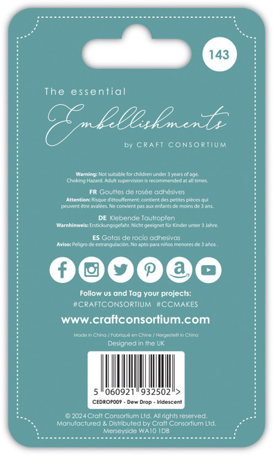 3 Pack - Craft Consortium Essential Adhesive Dew Drops 143/Pkg-Irredescent - 5A002W07-1GWPZ