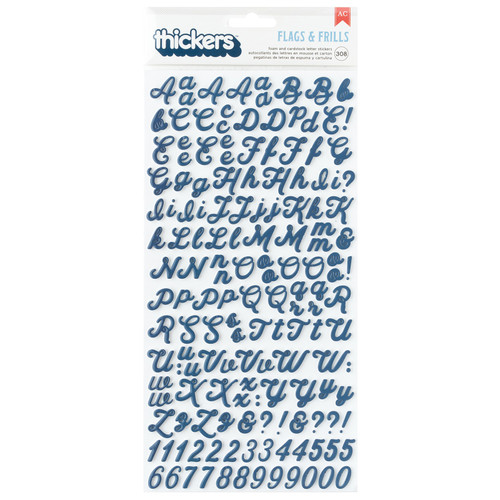 3 Pack - American Crafts Flags And Frills Thickers Stickers 308/Pkg-Puffy Alpha - 34030313 - 765468074931