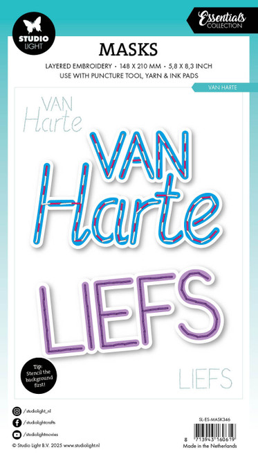 3 Pack - Studio Light Essentials 5.82"X8.25" Stencil-Nr. 346 Van Harte - 5A002LZ3-1GNNP