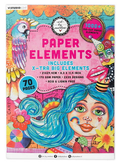 2 Pack - Art By Marlene Die-Cut Paper Pad 8.26"X11.57" 70/Pkg-Nr. 275 Elements - 5A002LWN-1GNNY - 8713943156988