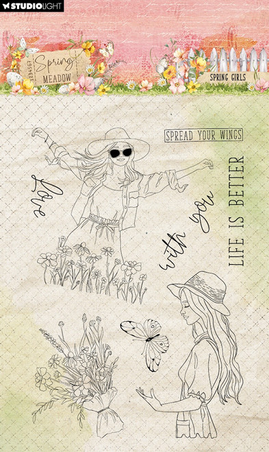 2 Pack - Studio Light Spring Meadow Clear Stamps 8/Pkg-Nr. 772 Spring Girls - 5A002LZ2-1GNMJ - 8713943156704