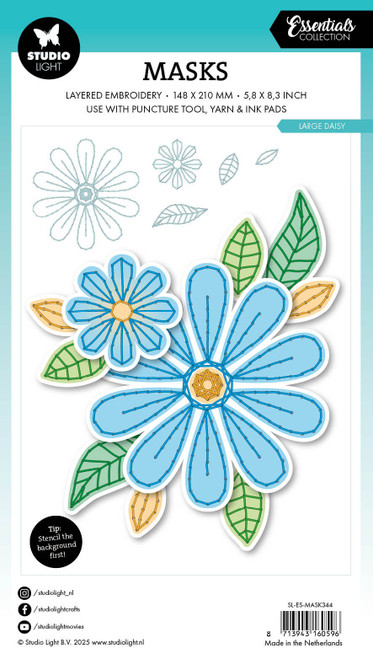 Studio Light Essentials 5.82"X8.25" Stencil-Nr. 344 Large Daisy - 5A002LWY-1GNNV