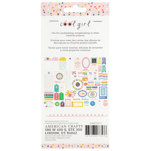 3 Pack - Pebbles Cool Girl Ephemera Die-Cuts 72/Pkg-Journaling, Gold Foil - 34027671 3 Pack - Pebbles Cool Girl Ephemera Die-Cuts 72/Pkg-Journaling, Gold Foil - 34027671