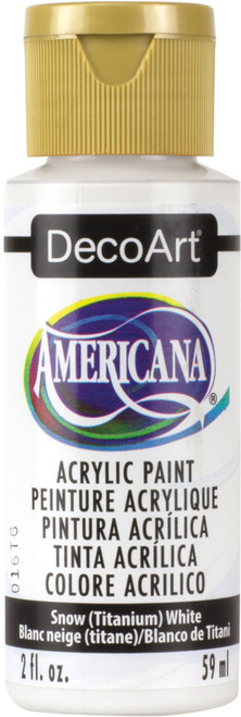 DecoArt Americana Acrylic Paint 2oz-Snow White - Opaque - DA-01 - 016455101308