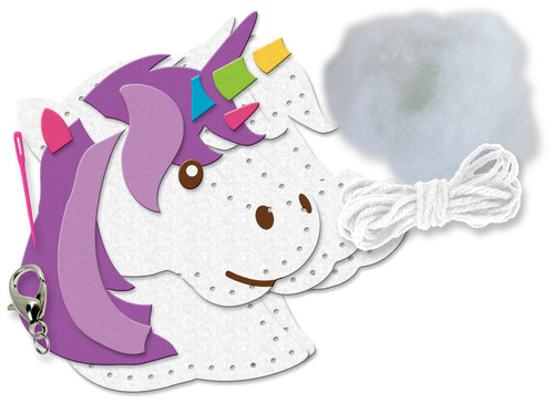 6 Pack - Colorbok Sew Cute! Felt Backpack Clip Kit-Unicorn - 74299