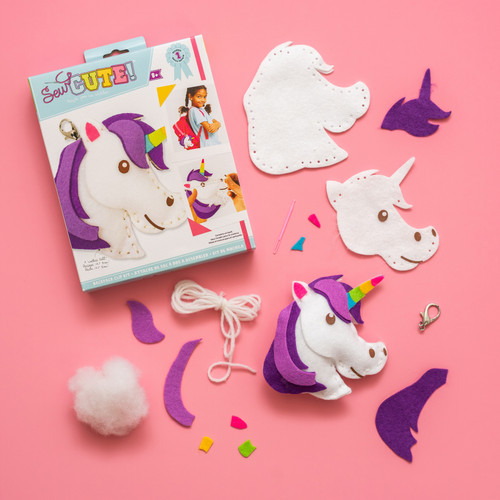 Colorbok Sew Cute! Felt Backpack Clip Kit-Unicorn - 74299 Colorbok Sew Cute! Felt Backpack Clip Kit-Unicorn - 74299