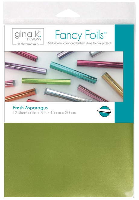 2 Pack - Gina K Designs Fancy Foil 6"X8" 12/Pkg-Fresh Asparagus - Matte Finish - 5A002W9F-1GX1V - 000943182146