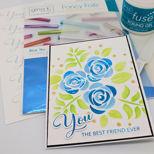 Gina K Designs Fancy Foil 6"X8" 12/Pkg-Blue Sky - 5A002W99-1GX1Q