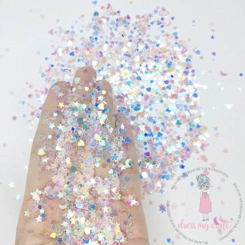 6 Pack - Dress My Craft Sequins 8gms-Pink Star & Heart Mix - 5A002W8T-1GX17