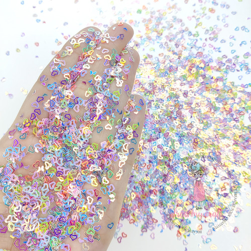 6 Pack - Dress My Craft Sequins 8gms-Holographic Rainbow Heart - 5A002W8X-1GX1B