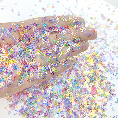 6 Pack - Dress My Craft Sequins 8gms-Holographic Rainbow Heart - 5A002W8X-1GX1B