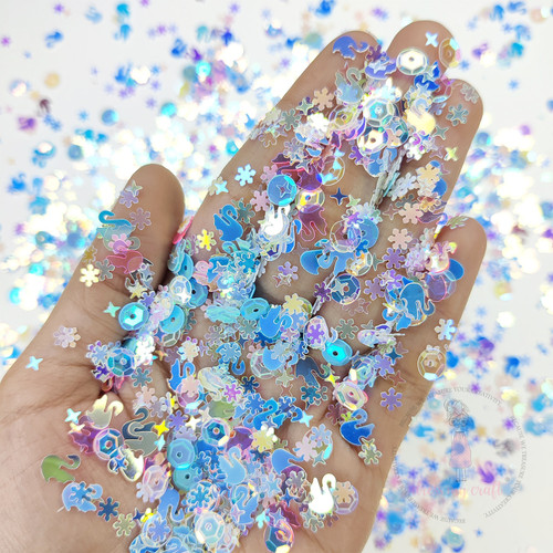 6 Pack - Dress My Craft Sequins 8gms-Shining Swan Blue Mix - 5A002W8Z-1GX1D