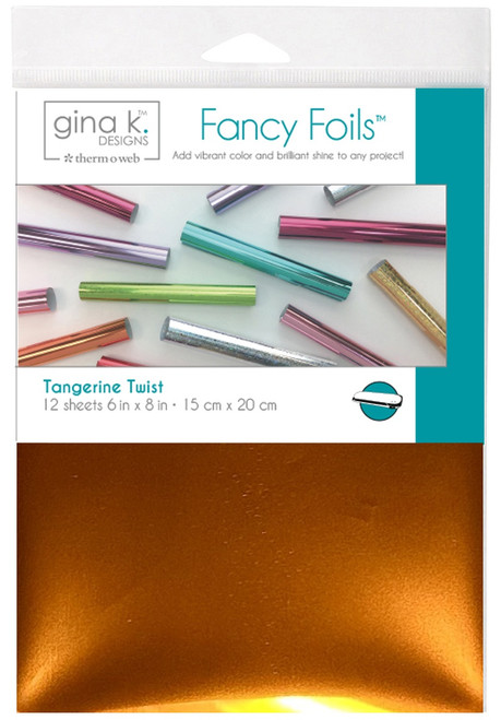 2 Pack - Gina K Designs Fancy Foil 6"X8" 12/Pkg-Tangerine Twist - 5A002W9C-1GX1S - 000943182122
