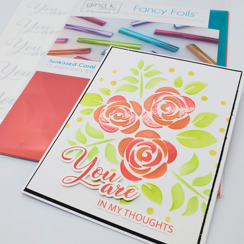 2 Pack - Gina K Designs Fancy Foil 6"X8" 12/Pkg-Sunkissed Coral - Matte Finish - 5A002W97-1GX1N