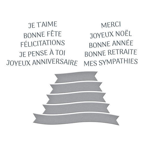 Spellbinders BetterPress Plate & Die Set -French Sentiments - 5A002WHL-1GXBG