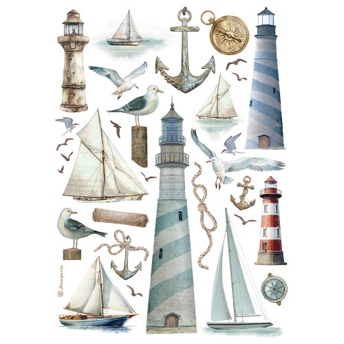 3 Pack - Stamperia Assorted Rice Paper A4-Lighthouse - 5A002MD2-1GNS2 - 5993110041047