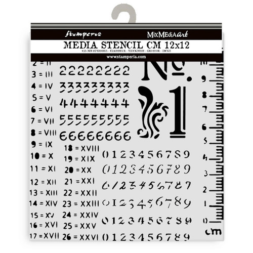 3 Pack - Stamperia Stencil 4.72"x4.72"-Numbers Pattern - 5A002MCQ-1GNVM - 5993110041849