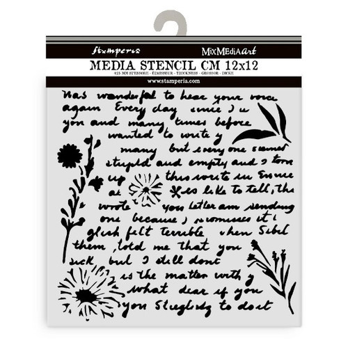 Stamperia Stencil 4.72"x4.72"-Writings Pattern - 5A002MCB-1GNT3 - 5993110041825