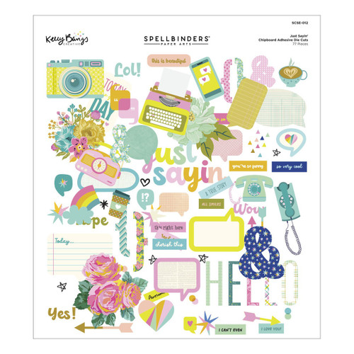 Spellbinders Chipboard Die Cuts by Kelly Bangs-Just Sayin' - 5A002WK0-1GXB2 - 810146548621 Spellbinders Chipboard Die Cuts by Kelly Bangs-Just Sayin' - 5A002WK0-1GXB2 - 810146548621