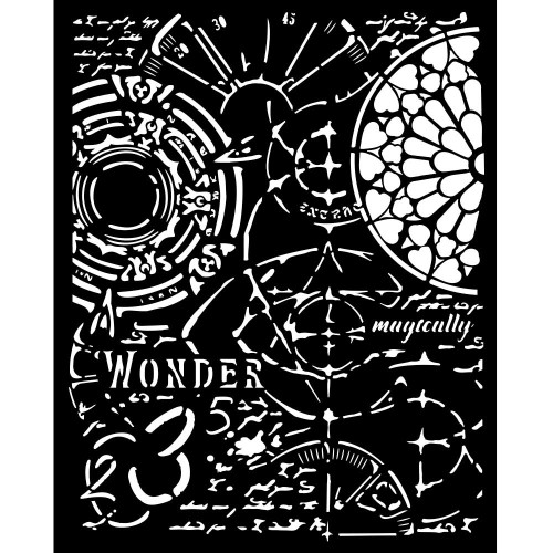 Stamperia Stencil 7.87"X9.84"-Master Of Magic, Gotchic Texture - 5A002MCD-1GNS4 Stamperia Stencil 7.87"X9.84"-Master Of Magic, Gotchic Texture - 5A002MCD-1GNS4