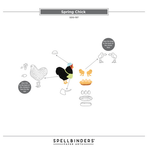 Spellbinders Clear Stamp & Die Set On the Farm Collection-Spring Chicken - 5A002WJF-1GXB3 Spellbinders Clear Stamp & Die Set On the Farm Collection-Spring Chicken - 5A002WJF-1GXB3