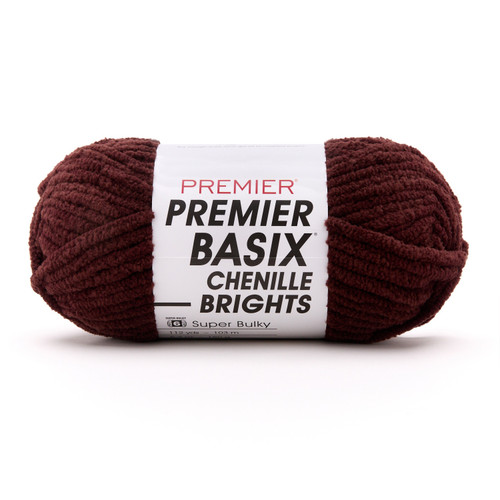 Premier Basix Chenille Brights Yarn-Chocolate - 2126-1GX5W - 840166856031 Premier Basix Chenille Brights Yarn-Chocolate - 2126-1GX5W - 840166856031