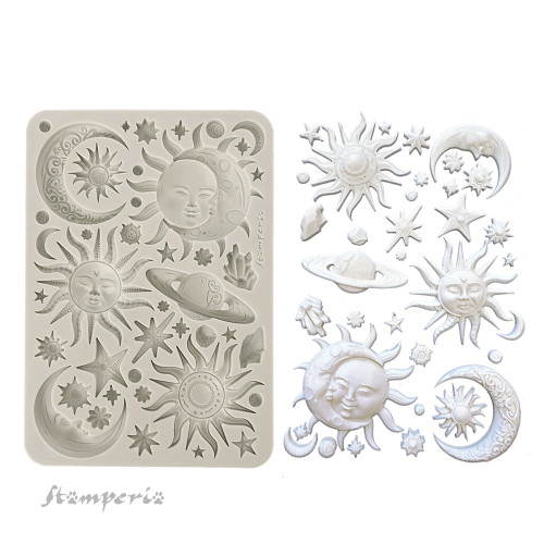 Stamperia Silicone Mold A5-Sun & Moon - 5A002MBF-1GNRY