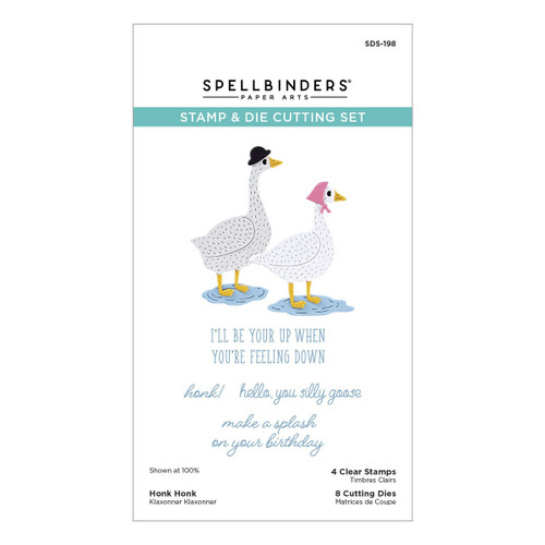 Spellbinders Clear Stamp & Die Set On the Farm Collection-Honk Honk - 5A002WJP-1GXB5 - 810146549925