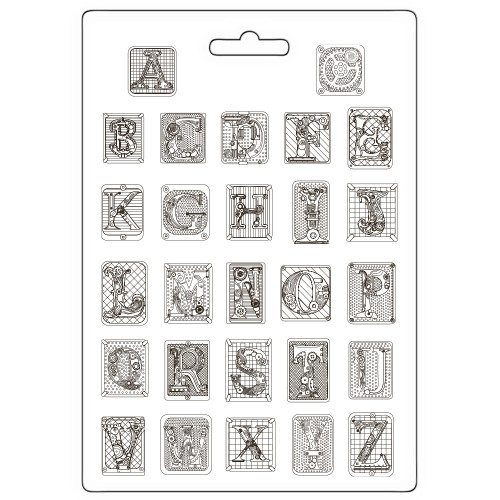 Stamperia Soft Maxi Mould A4-Master Of Magic, Alphabet - 5A002MDM-1GNSL - 5993110041511