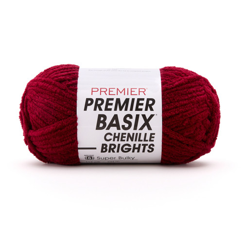 Premier Basix Chenille Brights Yarn-Cranberry - 2126-1GX60 - 840166856024 Premier Basix Chenille Brights Yarn-Cranberry - 2126-1GX60 - 840166856024
