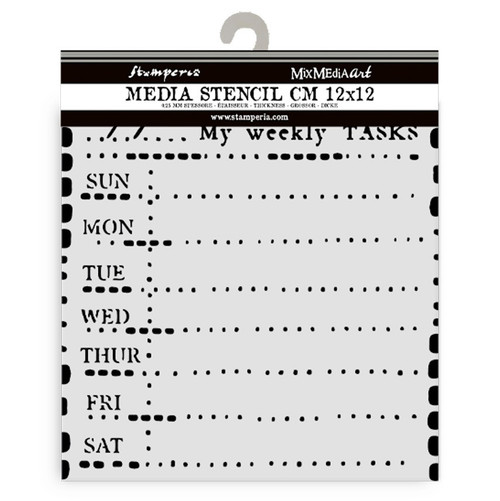 3 Pack - Stamperia Stencil 4.72"x4.72"-Diary Weekly Planner - 5A002MCY-1GNSQ - 5993110041856