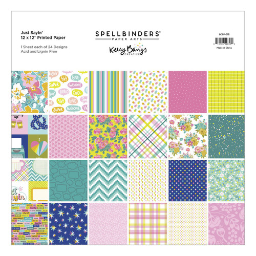 Spellbinders 12"X12" Printed Paper Pack by Kelly Bangs-Just Sayin' - 5A002WJD-1GX9S - 810146548584