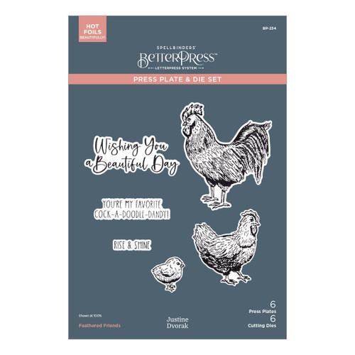 Spellbinders BetterPress Plate & Die Set by Justine Dvorak-Feathered Friends - 5A002WHX-1GX9X - 810176100417