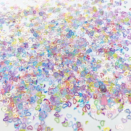 Dress My Craft Sequins 8gms-Holographic Rainbow Heart - 5A002W8X-1GX1B