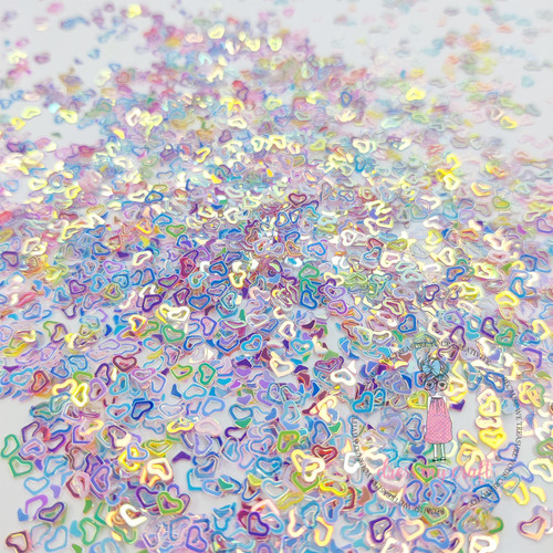 Dress My Craft Sequins 8gms-Holographic Rainbow Heart - 5A002W8X-1GX1B