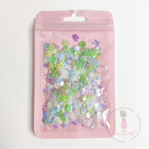 Dress My Craft Sequins 8gms-Shining Swan Green Mix - 5A002W90-1GX1F - 194186021802