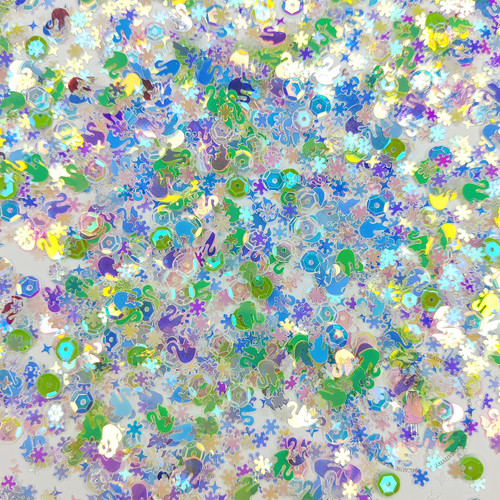 Dress My Craft Sequins 8gms-Shining Swan Green Mix 5A002W90-1GX1F