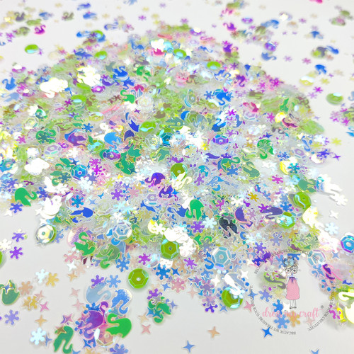 Dress My Craft Sequins 8gms-Shining Swan Green Mix - 5A002W90-1GX1F Dress My Craft Sequins 8gms-Shining Swan Green Mix - 5A002W90-1GX1F