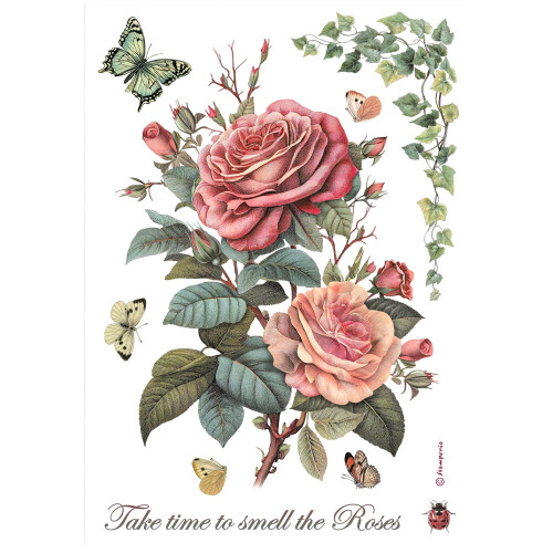 Stamperia Assorted Rice Paper A4-Big Rose - 5A002MDN-1GNV2 - 5993110041726