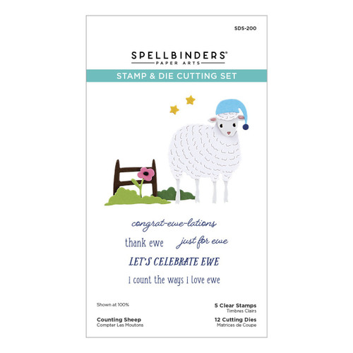 Spellbinders Clear Stamp & Die Set On the Farm Collection-Counting Sheep - 5A002WHT-1GX9M - 810146549949 Spellbinders Clear Stamp & Die Set On the Farm Collection-Counting Sheep - 5A002WHT-1GX9M - 810146549949
