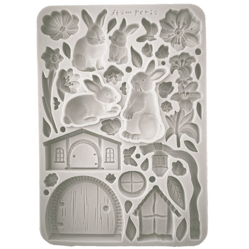 Stamperia Silicone Mold A5-Rabbit & Flowers - 5A002MBY-1GNVF - 5993110041160 Stamperia Silicone Mold A5-Rabbit & Flowers - 5A002MBY-1GNVF - 5993110041160