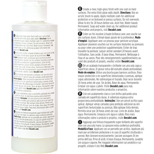 DecoArt Triple Thick Brilliant Brush-On Gloss Glaze-8oz - TG01-9
