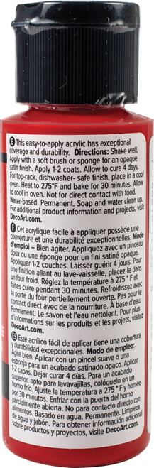 DecoArt Glass Paint 2oz-Red - DGP2OZ-03