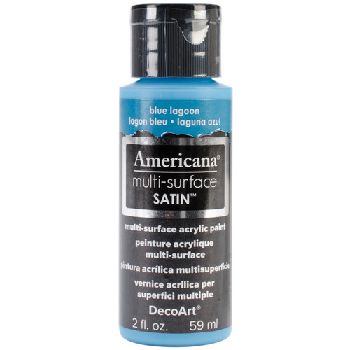 6 Pack - DecoArt Americana Multi-Surface Satin Acrylic Paint 2oz-Blue Lagoon - DA5-30-26 - 766218065421