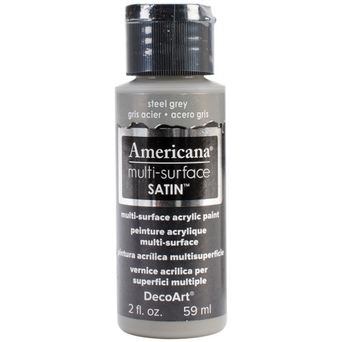 6 Pack - DecoArt Americana Multi-Surface Satin Acrylic Paint 2oz-Steel Grey - DA5-30-38 - 766218065544 6 Pack - DecoArt Americana Multi-Surface Satin Acrylic Paint 2oz-Steel Grey - DA5-30-38 - 766218065544