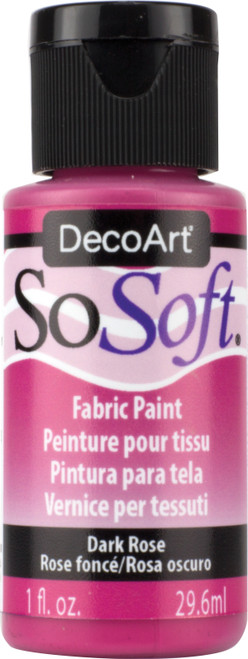 DecoArt SoSoft Fabric Acrylic Paint 1oz-Dark Rose - DSS-94 - 766218038586