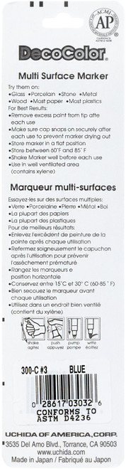 Uchida DecoColor Broad Glossy Oil-Based Paint Marker-Blue - 300C-3