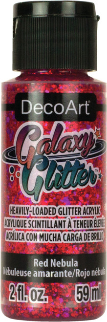 3 Pack - DecoArt Galaxy Glitter Acrylic Paint 2oz-Nebula - Red - DGG2OZ-04 - 766218112057